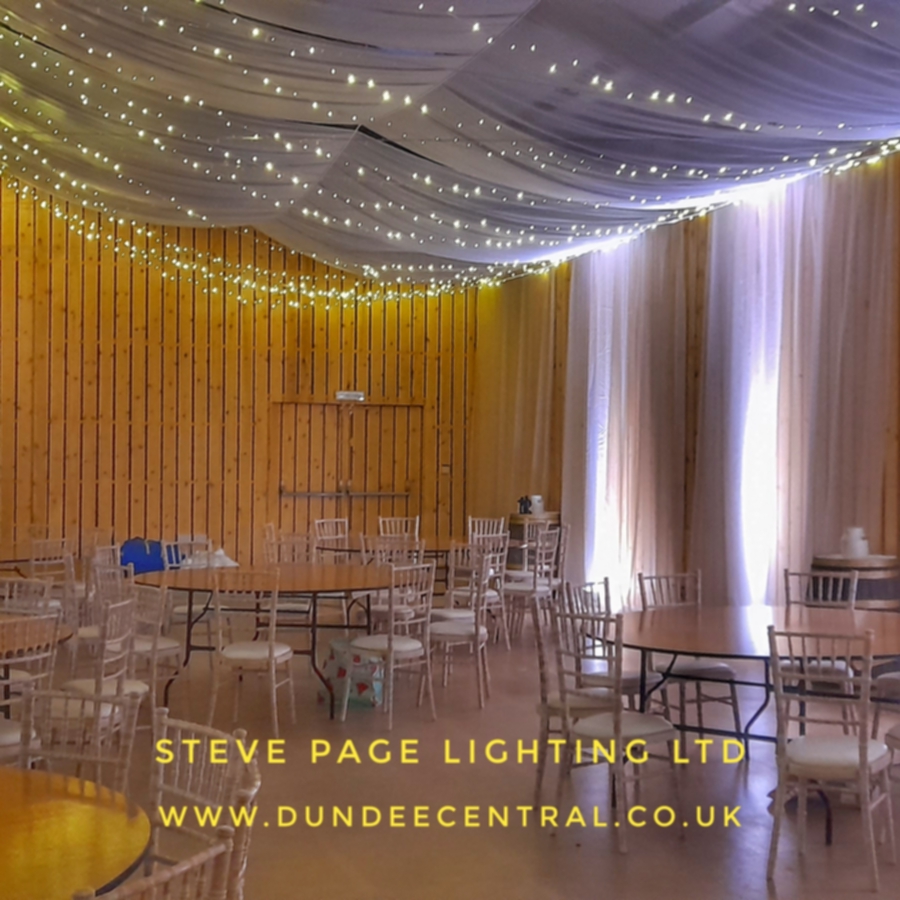 Auchterarder Wed In A Shed fairylights and uplighter hire